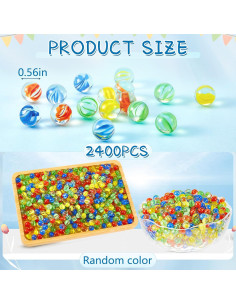 Canicas de Vidrio Libima 2400 Pcs Ojos de Gato 1.4 cm 2