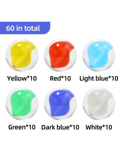 60 Canicas de Vidrio XXUOD 1.60 cm Ojo de Gato Colores