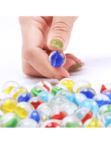 60 Canicas de Vidrio XXUOD 1.60 cm Ojo de Gato Colores