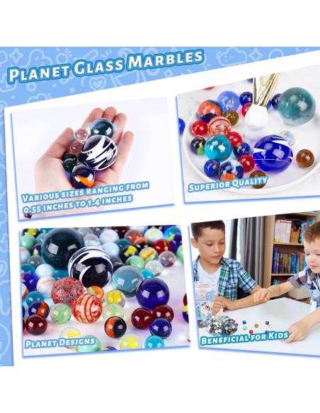 Juego de Canicas LOVESTOWN 180 Piezas Vidrio Decorativas