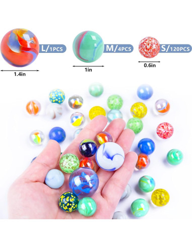 Juego de Canicas 3 Nutrias 125 Piezas con Caja Regalo