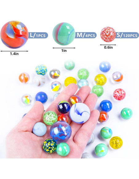 Juego de Canicas 3 Nutrias 125 Piezas con Caja Regalo