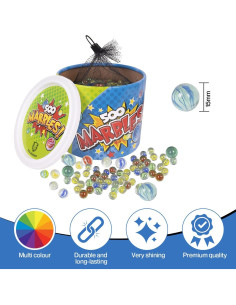 Paquete de 500 canicas de vidrio OIG Brands para niños 2