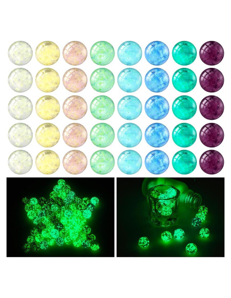 48 Canicas Brillantes Luminiscentes Sumind 1.4 CM Colores Mixtos