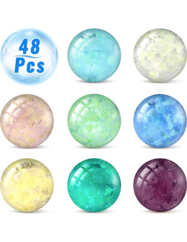 48 Canicas Brillantes Luminiscentes Sumind 1.4 CM Colores Mixtos