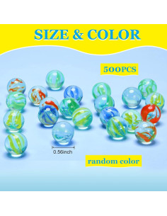 500 Canicas de Vidrio Ojos de Gato 1.4 cm para Niños 2