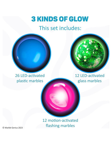 Canicas que Brillan en la Oscuridad Marble Genius - 50 Piezas