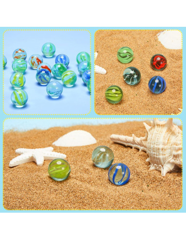 500 Canicas de Vidrio Ojos de Gato 1.4 cm para Niños