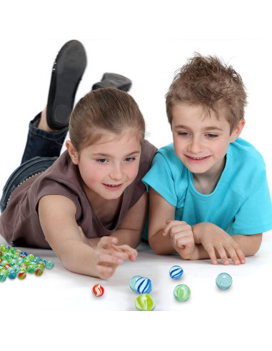 500 Canicas de Vidrio Ojos de Gato 1.4 cm para Niños