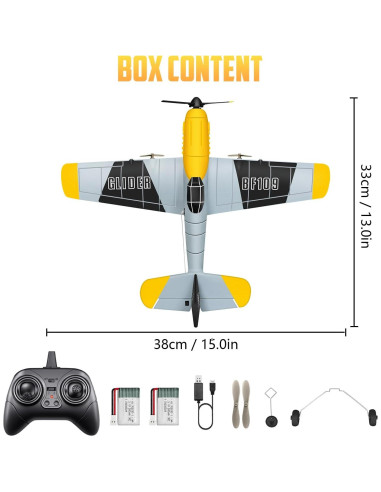 Aviación RC HAWK'S WORK BF-109 34.5x33.5cm para Niños