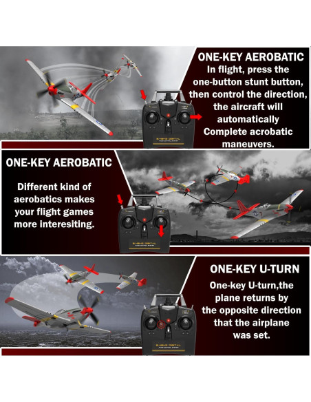 Avión RC LEAMBE P51 Mustang 35.6 cm 3 Modos de Vuelo
