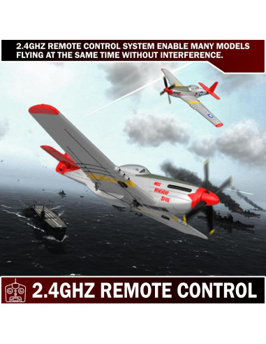 Avión RC LEAMBE P51 Mustang 35.6 cm 3 Modos de Vuelo