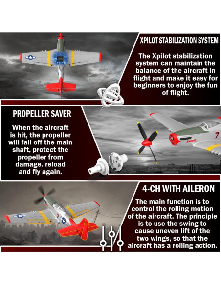 Avión RC LEAMBE P51 Mustang 35.6 cm 3 Modos de Vuelo