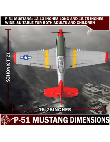 Avión RC LEAMBE P51 Mustang 35.6 cm 3 Modos de Vuelo