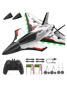 DEERC Z65 Avión RC 4 Canales con Luces LED y Giroscopio