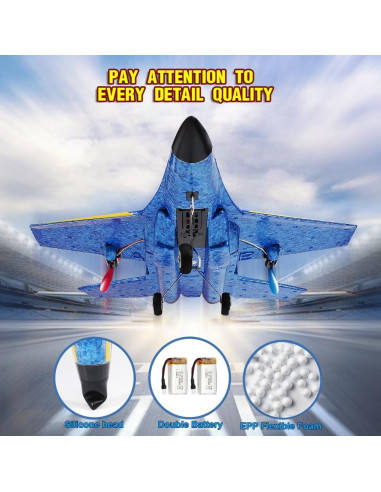 Avián RC Su-27 Genérico 2 Canales con Luces y Baterías