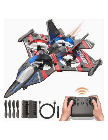 Dron BEZGAR Avión RC Rojo con Giroscopio y 360 Grados