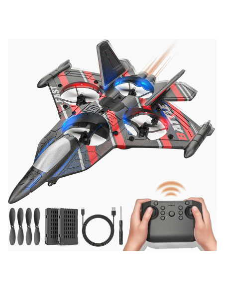 Dron BEZGAR Avión RC Rojo con Giroscopio y 360 Grados