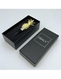 Tapón para Vino OBALY en Forma de Piña Dorada Reutilizable 2