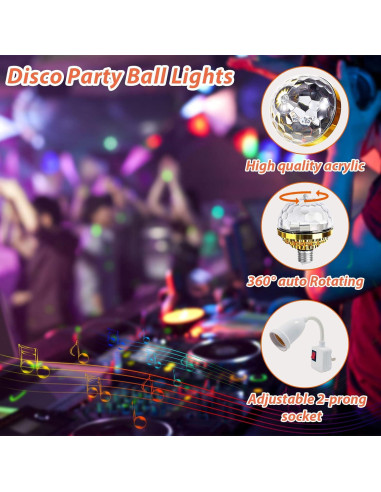 Paquete de 2 luces disco LED TiKeTaoKe RGB 12 cm