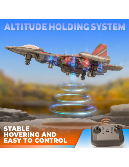 Dron BEZGAR Avión RC Rojo con Giroscopio y 360 Grados