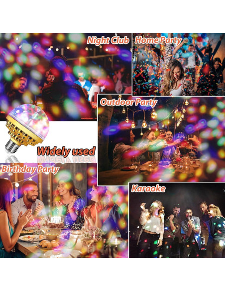 Paquete de 2 luces disco LED TiKeTaoKe RGB 12 cm