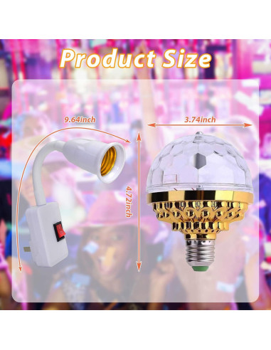 Paquete de 2 luces disco LED TiKeTaoKe RGB 12 cm