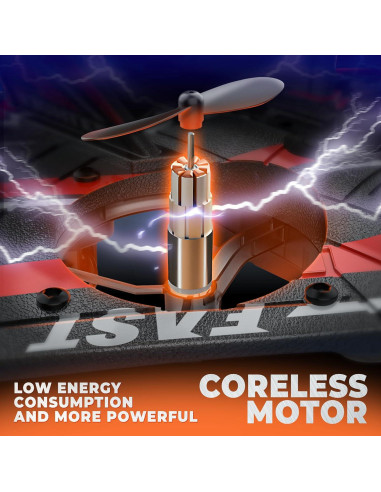 Dron BEZGAR Avión RC Rojo con Giroscopio y 360 Grados