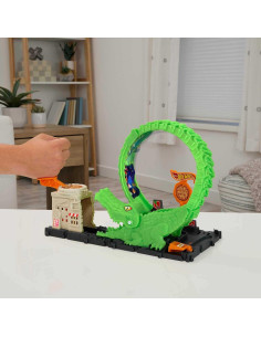 Pista de Coches Hot Wheels Gator Loop Attack con Coche 1:64 2