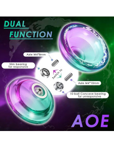 Yoyo AOE Verde Púrpura Profesional para Niños y Adultos 2