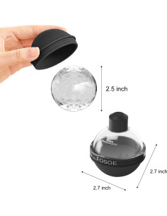 Moldes de Hielo Redondos FOSOE - Set de 4 Silicona 6.35 cm 2