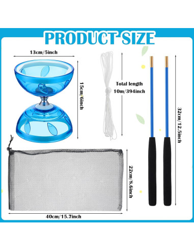 Conjunto Diabolo Chino Hungdao 5 Set con Rodamiento 15 cm