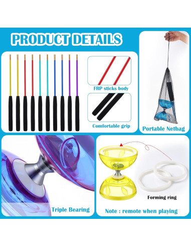 Conjunto Diabolo Chino Hungdao 5 Set con Rodamiento 15 cm