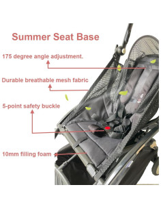 Cojín de Asiento Ajustable para Cochecito Babyzen YOYO2 - Malla Transpirable 2