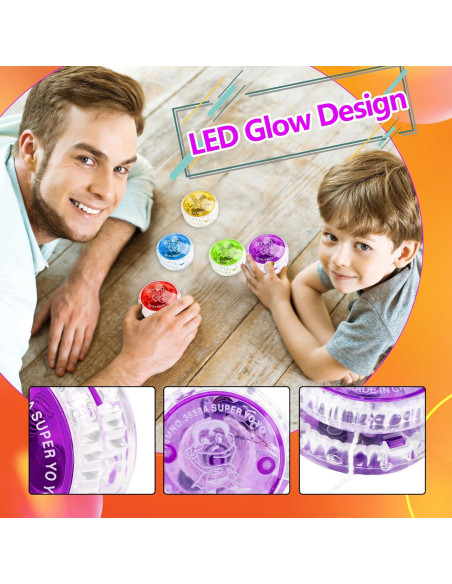 100 Pelotas Yo Yo Iluminadas LED Octaday para Niños