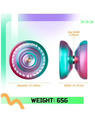 Yoyo YOSTAR K1 Verde Rosa para Niños Principiantes