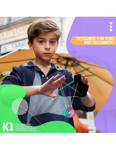 Yoyo YOSTAR K1 Verde Rosa para Niños Principiantes