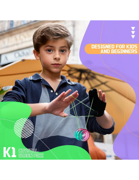 Yoyo YOSTAR K1 Verde Rosa para Niños Principiantes
