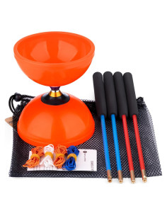 Diabolo Yoyo Pro CHEE MONG Naranja 12.7 cm con Palos