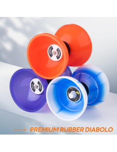 Diabolo Yoyo Pro CHEE MONG Naranja 12.7 cm con Palos 2