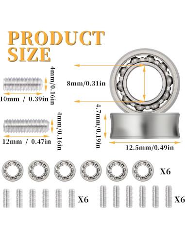 Kit de Rodamientos para Yo-yo Abeillo 6 Piezas Acero Inoxidable