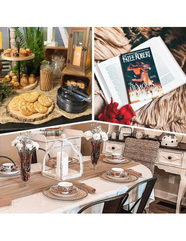 Paquete de 6 Caminos de Mesa de Gasa Boho Nude 35x300 cm