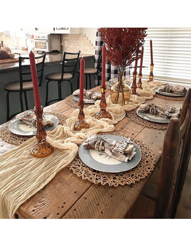 Paquete de 6 Caminos de Mesa de Gasa Boho Nude 35x300 cm