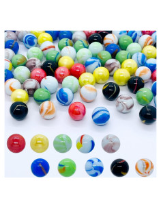 Juego de 100 canicas de vidrio SAIBURAZ 10 colores 1,60 cm