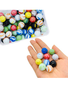 Juego de 100 canicas de vidrio SAIBURAZ 10 colores 1,60 cm 2
