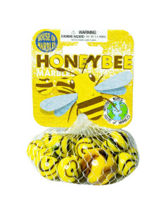 Bolsa de canicas abeja House of Marbles 20 miniaturas