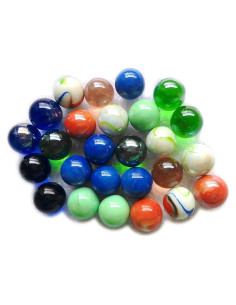 12 Canicas de Vidrio Surtidas Qich 11.4x7.6 cm Colores Vivos