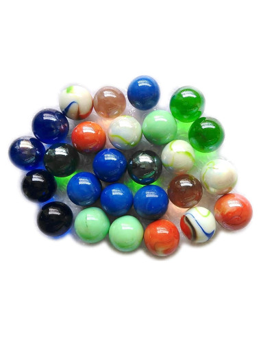 12 Canicas de Vidrio Surtidas Qich 11.4x7.6 cm Colores Vivos