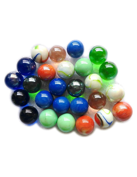 12 Canicas de Vidrio Surtidas Qich 11.4x7.6 cm Colores Vivos