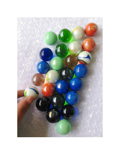 12 Canicas de Vidrio Surtidas Qich 11.4x7.6 cm Colores Vivos 2